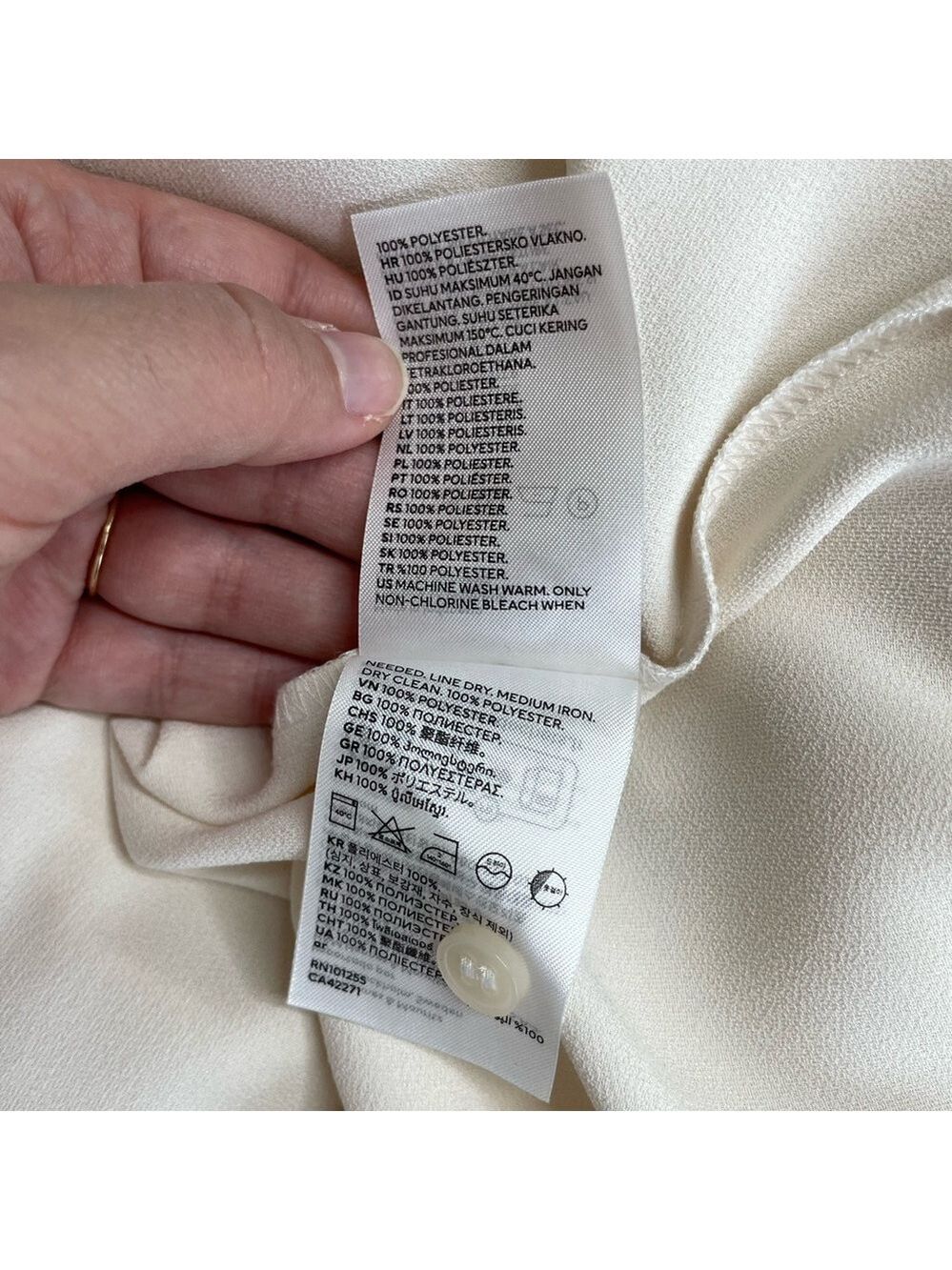 NWT H&M Satin Button Down Blouse M - Picture 12 of 13